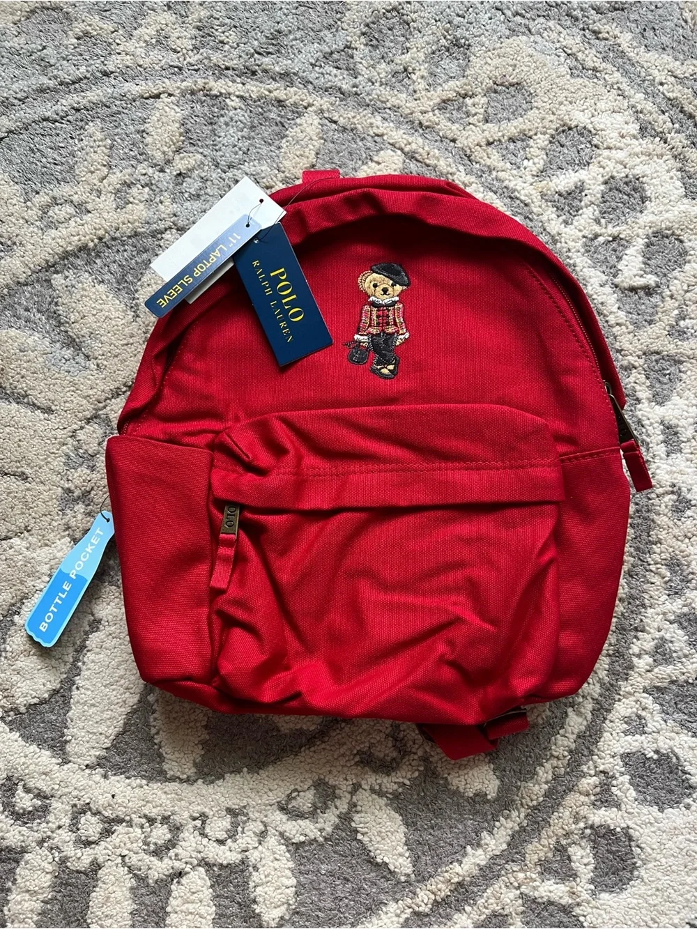NWT❤️Polo Ralph Lauren Kids Canvas Polo Bear Backpack - Classic School Backpack